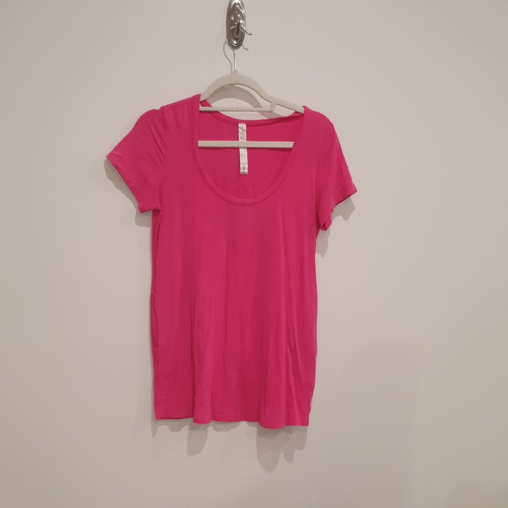 Lululemon Vintage Swing Tee With Pockets Women's Pink Scoop Neck Top 6